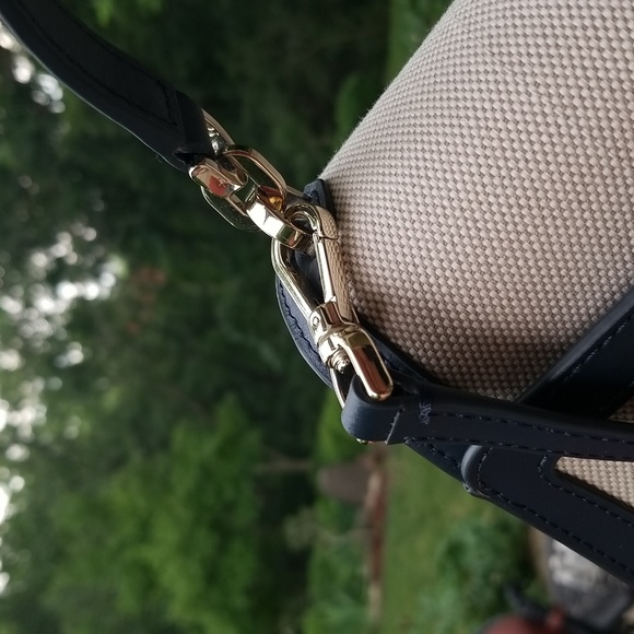 kate spade Audrey Canvas Top Handle Flap Crossbody, Color: Blazer Blue Multi - Picture 15 of 15